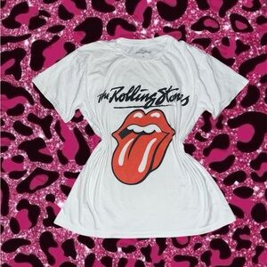Rolling Stones White Crew Neck Tee